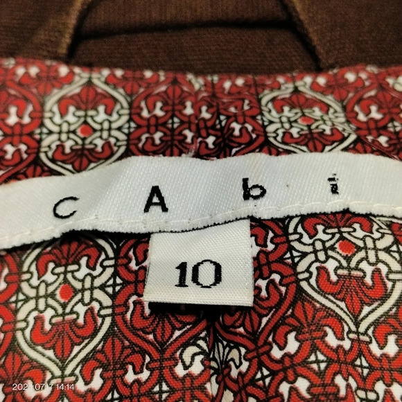 CAbi size 10 Brown Lined Cotton Blazer Jacket Retro Minimalist Classic Style - Picture 5 of 11